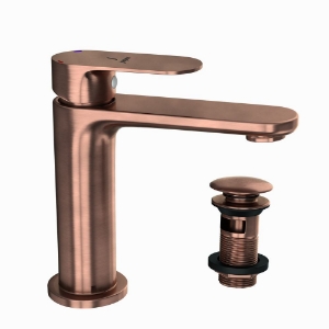 Picture of Single Lever Basin Mixer with click clack waste - Antique Copper
